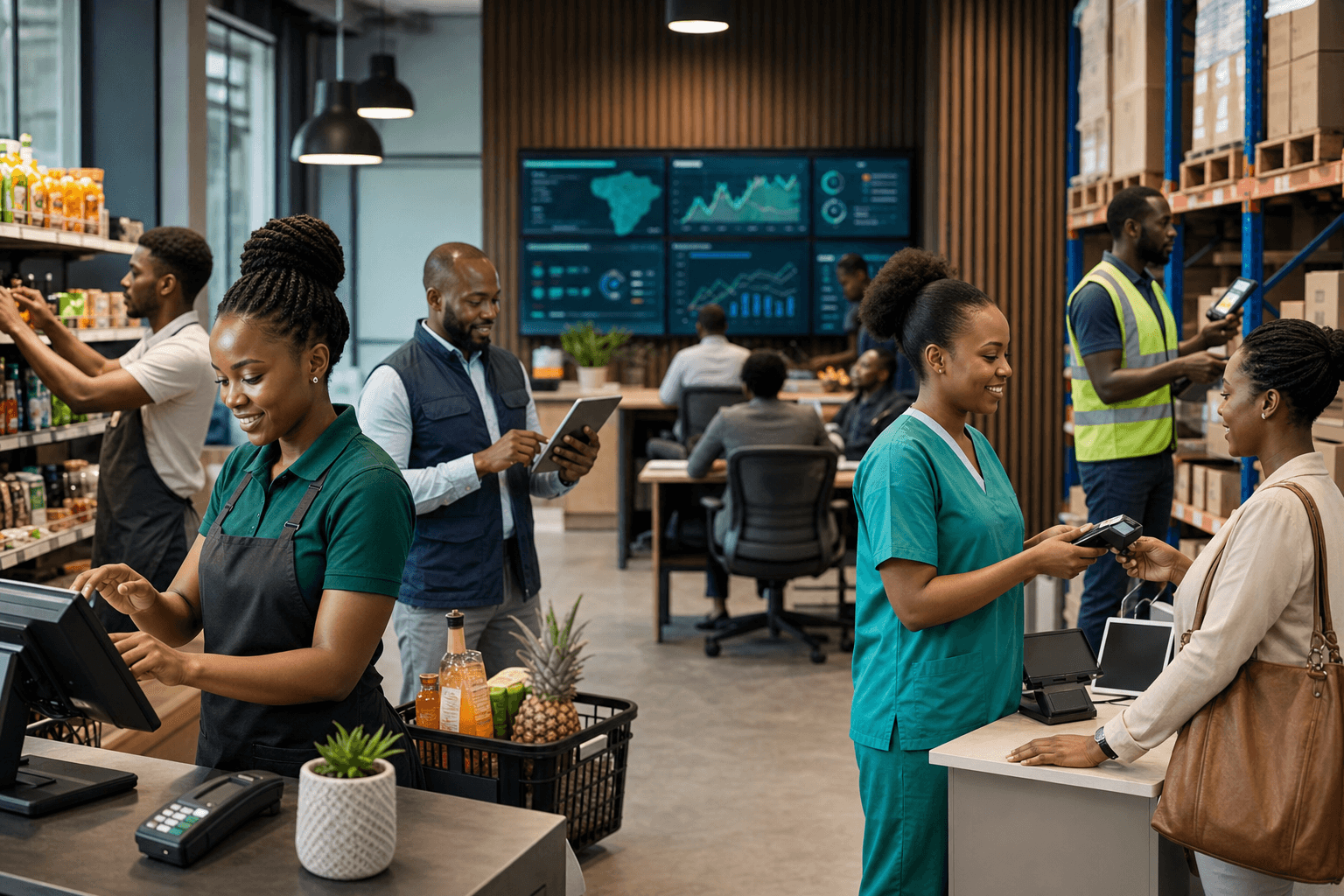 African retail business running a modern POS workflow